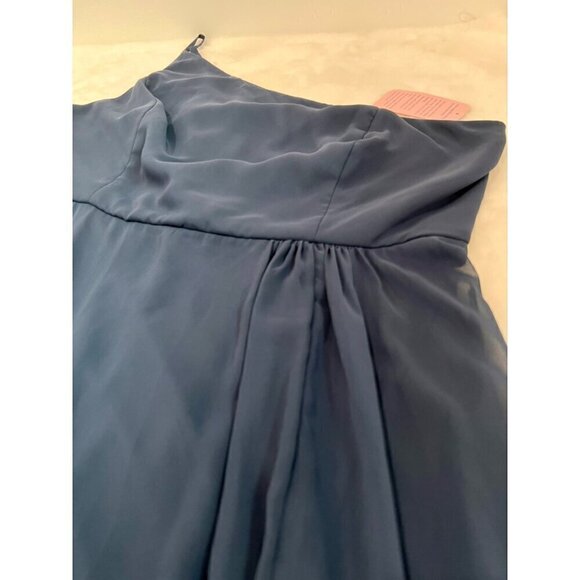 New AFTER SIX Size 20-R1 ONE-SHOULDER CHIFFON MAXI DRESS W/SHIRRED FRONT SLIT - Picture 7 of 12